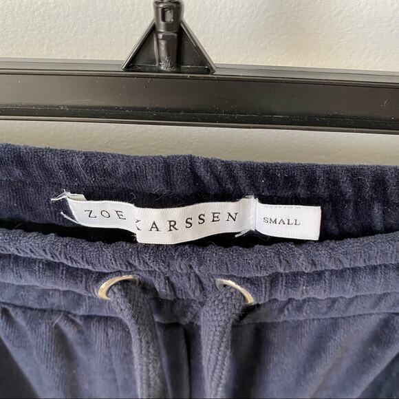 Zoe Karssen Kiss Kiss Bang Bang Navy Blue Velour Jogger Tracksuit Sweatsuit XS S - Picture 4 of 9